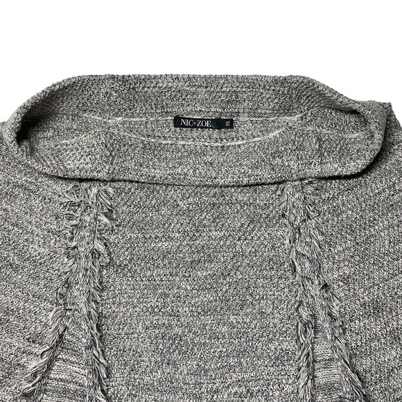 Nic + Zoe Women's Skirt Sz S  Gray Fringe Knit A-Line Women's Cotton Blend Stret - Picture 2 of 11
